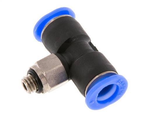 6mm x M 5 Inline T-Stück Steckverschraubung mit Außengewinde Messing/PBT NBR Drehbares Kompaktdesign [2 Stück]