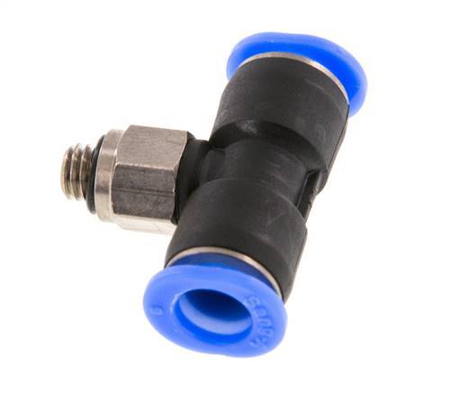 6mm x M 5 Inline T-Stück Steckverschraubung mit Außengewinde Messing/PBT NBR Drehbares Kompaktdesign [2 Stück]