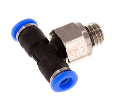 3mm x M 6 Inline T-Stück Steckverschraubung mit Außengewinde Messing/PBT NBR Drehbares Kompaktdesign [2 Stück]