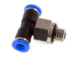 3mm x M 6 Inline T-Stück Steckverschraubung mit Außengewinde Messing/PBT NBR Drehbares Kompaktdesign [2 Stück]
