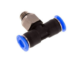 4mm x M 6 Inline T-Stück Steckverschraubung mit Außengewinde Messing/PBT NBR Drehbares Kompaktdesign [2 Stück]