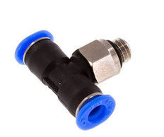 4mm x M 6 Inline T-Stück Steckverschraubung mit Außengewinde Messing/PBT NBR Drehbares Kompaktdesign [2 Stück]