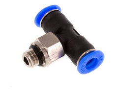 4mm x M 6 Inline T-Stück Steckverschraubung mit Außengewinde Messing/PBT NBR Drehbares Kompaktdesign [2 Stück]