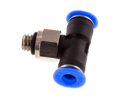 4mm x M 6 Inline T-Stück Steckverschraubung mit Außengewinde Messing/PBT NBR Drehbares Kompaktdesign [2 Stück]