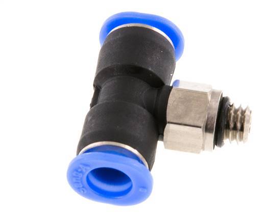 6mm x M 6 Inline T-Stück Steckverschraubung mit Außengewinde Messing/PBT NBR Drehbares Kompaktdesign [2 Stück]