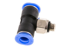 6mm x M 6 Inline T-Stück Steckverschraubung mit Außengewinde Messing/PBT NBR Drehbares Kompaktdesign [2 Stück]