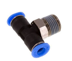 4mm x R1/8'' Inline T-Stück Steckverschraubung mit Außengewinde Messing/PBT NBR Drehbares Kompaktdesign [2 Stück]
