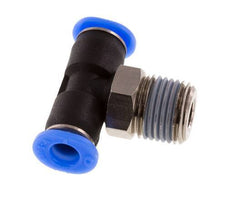 4mm x R1/8'' Inline T-Stück Steckverschraubung mit Außengewinde Messing/PBT NBR Drehbares Kompaktdesign [2 Stück]