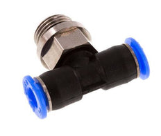 4mm x G1/8'' Inline T-Stück Steckverschraubung mit Außengewinde Messing/PBT NBR Drehbares Kompaktdesign [2 Stück]