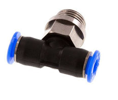 4mm x G1/8'' Inline T-Stück Steckverschraubung mit Außengewinde Messing/PBT NBR Drehbares Kompaktdesign [2 Stück]