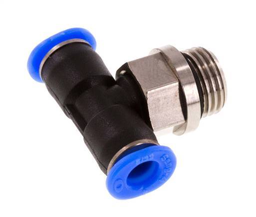 4mm x G1/8'' Inline Tee Push-in Fitting with Male Threads Brass/PBT NBR Rotatable Compact Design [2 Pieces]