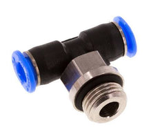 4mm x G1/8'' Inline T-Stück Steckverschraubung mit Außengewinde Messing/PBT NBR Drehbares Kompaktdesign [2 Stück]