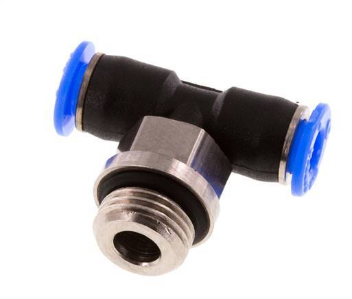 4mm x G1/8'' Inline T-Stück Steckverschraubung mit Außengewinde Messing/PBT NBR Drehbares Kompaktdesign [2 Stück]