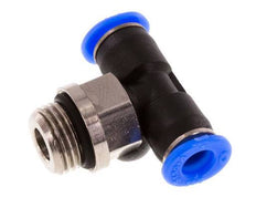 4mm x G1/8'' Inline T-Stück Steckverschraubung mit Außengewinde Messing/PBT NBR Drehbares Kompaktdesign [2 Stück]