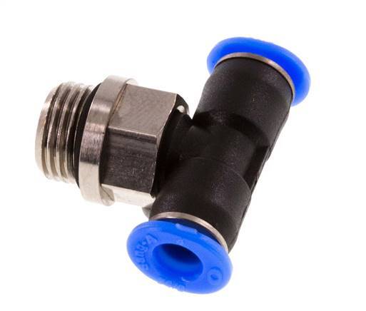 4mm x G1/8'' Inline T-Stück Steckverschraubung mit Außengewinde Messing/PBT NBR Drehbares Kompaktdesign [2 Stück]