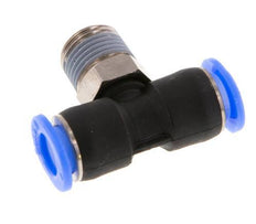 6mm x R1/8'' Inline T-Stück Steckverschraubung mit Außengewinde Messing/PBT NBR Drehbares Kompaktdesign [2 Stück]
