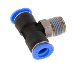 6mm x R1/8'' Inline T-Stück Steckverschraubung mit Außengewinde Messing/PBT NBR Drehbares Kompaktdesign [2 Stück]