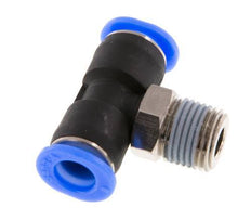 6mm x R1/8'' Inline Tee Push-in Fitting with Male Threads Brass/PBT NBR Rotatable Compact Design [2 Pieces]