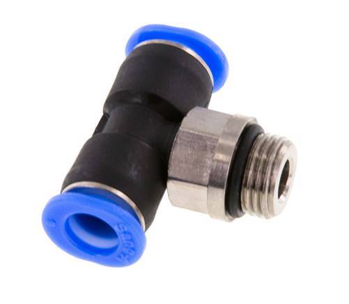 6mm x G1/8'' Inline T-Stück Steckverschraubung mit Außengewinde Messing/PBT NBR Drehbares Kompaktdesign [2 Stück]