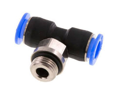 6mm x G1/8'' Inline T-Stück Steckverschraubung mit Außengewinde Messing/PBT NBR Drehbares Kompaktdesign [2 Stück]
