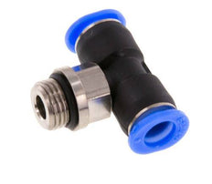6mm x G1/8'' Inline T-Stück Steckverschraubung mit Außengewinde Messing/PBT NBR Drehbares Kompaktdesign [2 Stück]