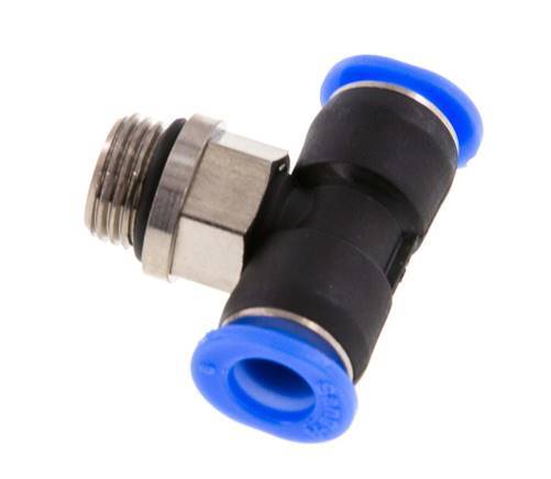 6mm x G1/8'' Inline T-Stück Steckverschraubung mit Außengewinde Messing/PBT NBR Drehbares Kompaktdesign [2 Stück]