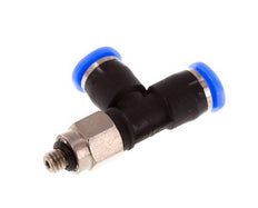 3mm x M 3 rechtwinkliges T-Stück Steckverschraubung mit Außengewinde Stahl/PBT NBR drehbar kompaktes Design [2 Stück]