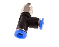 3mm x M 3 rechtwinkliges T-Stück Steckverschraubung mit Außengewinde Stahl/PBT NBR drehbar kompaktes Design [2 Stück]