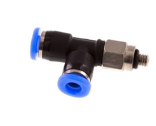 3mm x M 3 rechtwinkliges T-Stück Steckverschraubung mit Außengewinde Stahl/PBT NBR drehbar kompaktes Design [2 Stück]