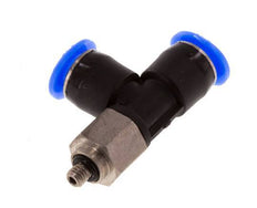 4mm x M 3 rechtwinkliges T-Stück Steckverschraubung mit Außengewinde Stahl/PBT NBR drehbar kompaktes Design [2 Stück]