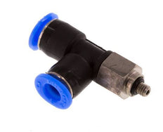 4mm x M 3 rechtwinkliges T-Stück Steckverschraubung mit Außengewinde Stahl/PBT NBR drehbar kompaktes Design [2 Stück]