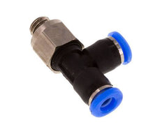 3mm x M 5 rechtwinkliges T-Stück Steckverschraubung mit Außengewinde Messing/PBT NBR drehbar kompaktes Design [2 Stück]