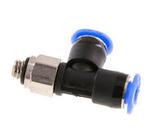 4mm x M 5 rechtwinkliges T-Stück Steckverschraubung mit Außengewinde Messing/PBT NBR drehbar kompaktes Design [2 Stück]