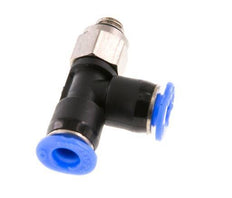 4mm x M 5 rechtwinkliges T-Stück Steckverschraubung mit Außengewinde Messing/PBT NBR drehbar kompaktes Design [2 Stück]