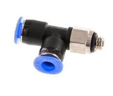4mm x M 5 rechtwinkliges T-Stück Steckverschraubung mit Außengewinde Messing/PBT NBR drehbar kompaktes Design [2 Stück]