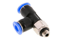 4mm x M 5 rechtwinkliges T-Stück Steckverschraubung mit Außengewinde Messing/PBT NBR drehbar kompaktes Design [2 Stück]