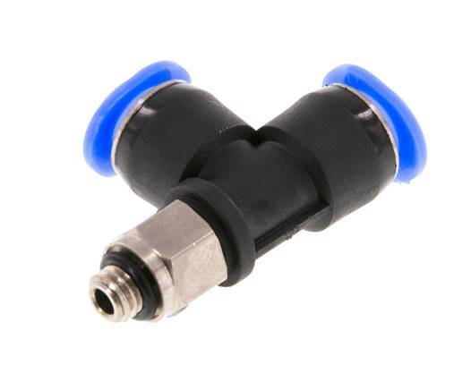 6mm x M 5 Rechtwinkliges T-Stück Steckverschraubung mit Außengewinde Messing/PBT NBR Drehbares Kompaktdesign [2 Stück]