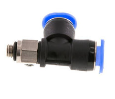 6mm x M 5 Rechtwinkliges T-Stück Steckverschraubung mit Außengewinde Messing/PBT NBR Drehbares Kompaktdesign [2 Stück]