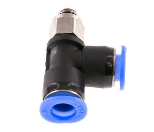 6mm x M 5 Rechtwinkliges T-Stück Steckverschraubung mit Außengewinde Messing/PBT NBR Drehbares Kompaktdesign [2 Stück]