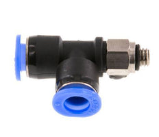 6mm x M 5 Rechtwinkliges T-Stück Steckverschraubung mit Außengewinde Messing/PBT NBR Drehbares Kompaktdesign [2 Stück]