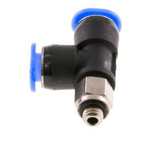 6mm x M 5 Rechtwinkliges T-Stück Steckverschraubung mit Außengewinde Messing/PBT NBR Drehbares Kompaktdesign [2 Stück]