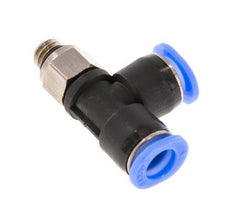 6mm x M 6 rechtwinkliges T-Stück Steckverschraubung mit Außengewinde Messing/PBT NBR drehbar kompaktes Design [2 Stück]