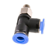 6mm x M 6 rechtwinkliges T-Stück Steckverschraubung mit Außengewinde Messing/PBT NBR drehbar kompaktes Design [2 Stück]