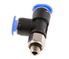 6mm x M 6 rechtwinkliges T-Stück Steckverschraubung mit Außengewinde Messing/PBT NBR drehbar kompaktes Design [2 Stück]