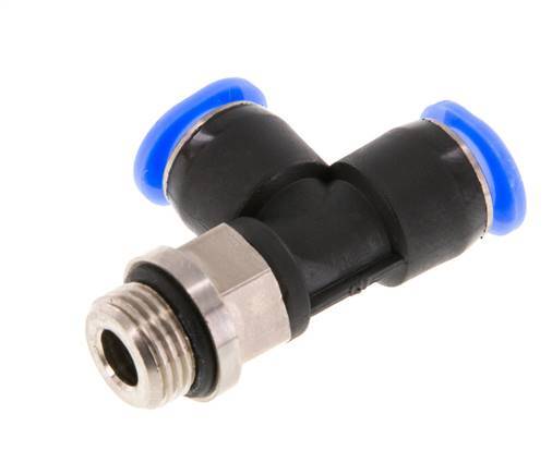 4mm x R1/8'' Rechtwinkliges T-Stück Steckverschraubung mit Außengewinde Messing/PBT NBR Drehbares Kompaktdesign [2 Stück]