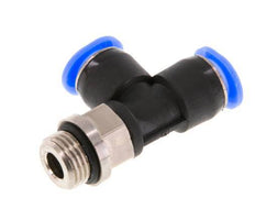 4mm x R1/8'' Rechtwinkliges T-Stück Steckverschraubung mit Außengewinde Messing/PBT NBR Drehbares Kompaktdesign [2 Stück]
