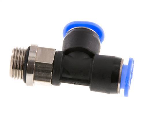 4mm x R1/8'' Rechtwinkliges T-Stück Steckverschraubung mit Außengewinde Messing/PBT NBR Drehbares Kompaktdesign [2 Stück]