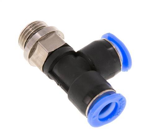 4mm x R1/8'' Rechtwinkliges T-Stück Steckverschraubung mit Außengewinde Messing/PBT NBR Drehbares Kompaktdesign [2 Stück]