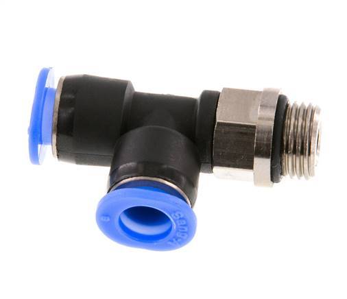 4mm x R1/8'' Rechtwinkliges T-Stück Steckverschraubung mit Außengewinde Messing/PBT NBR Drehbares Kompaktdesign [2 Stück]