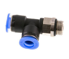 4mm x R1/8'' Rechtwinkliges T-Stück Steckverschraubung mit Außengewinde Messing/PBT NBR Drehbares Kompaktdesign [2 Stück]